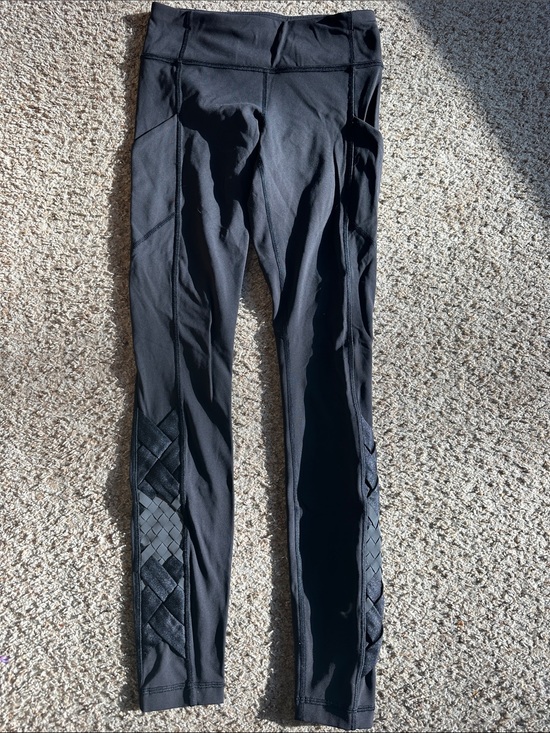 lululemon athletica Pants - lululemon athletica Black Leggings with Side Lattice Detail